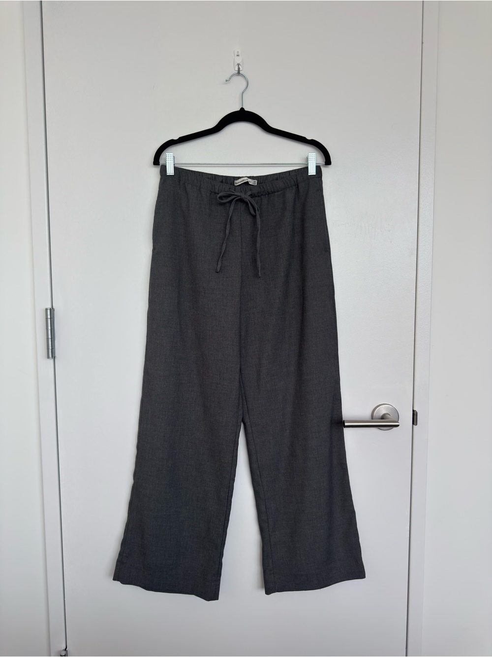 Abercrombie & Fitch Charcoal Wide-Leg Drawstring Pants